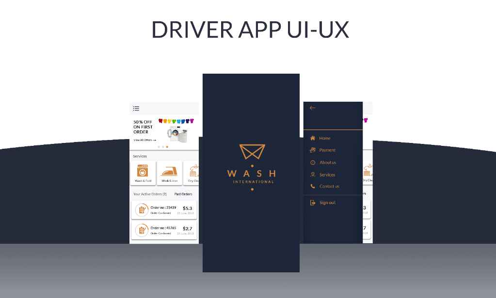 Wash International App Suite UI/UX
